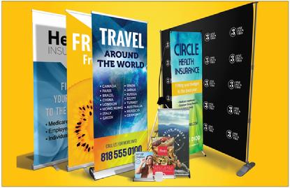 Banners with stand - Indoor, outdoor, tabletop and floor 