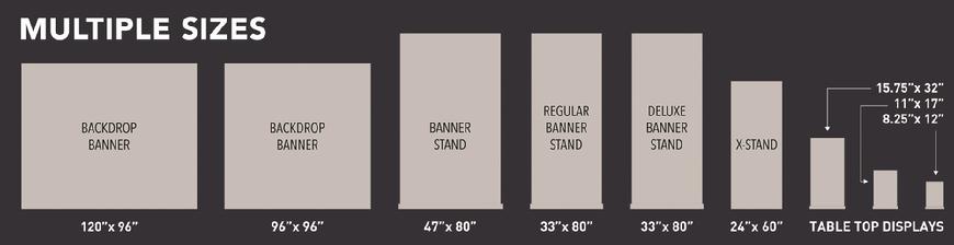 Retractable banners - available sizes 